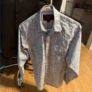 Ariat Blue and White Paisley Button Down Shirt